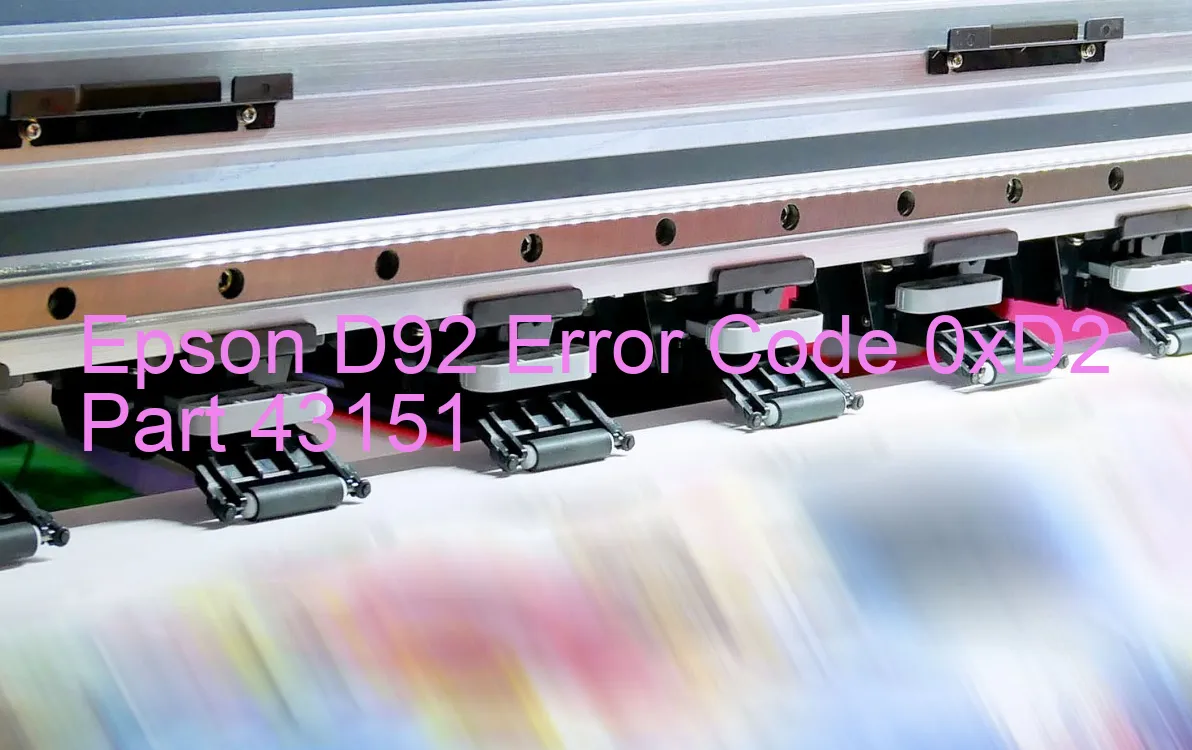 Epson D92 Codice di errore 0xD2