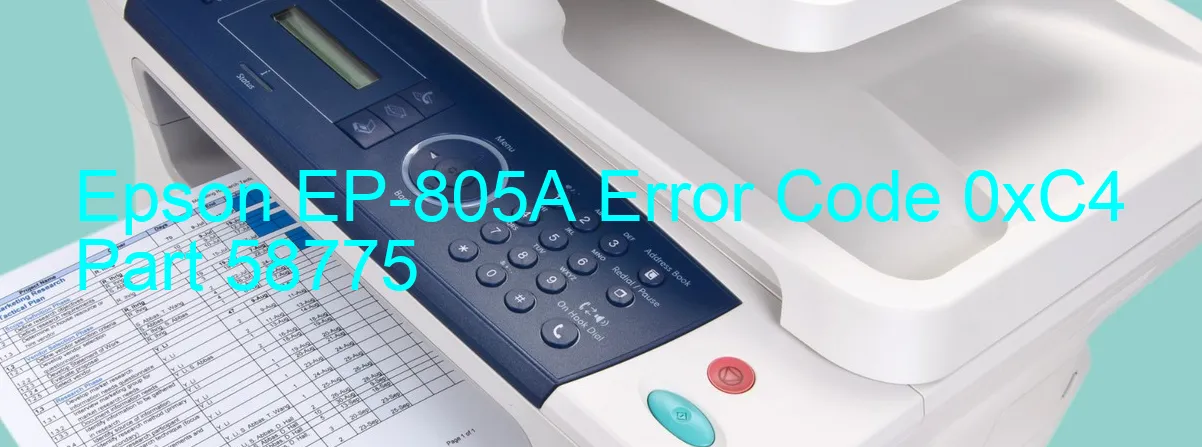 Epson EP-805A Codice di errore 0xC4