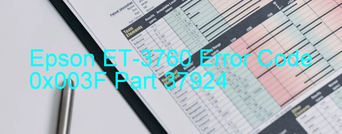 Epson ET-3760 Codice di errore 0x003F