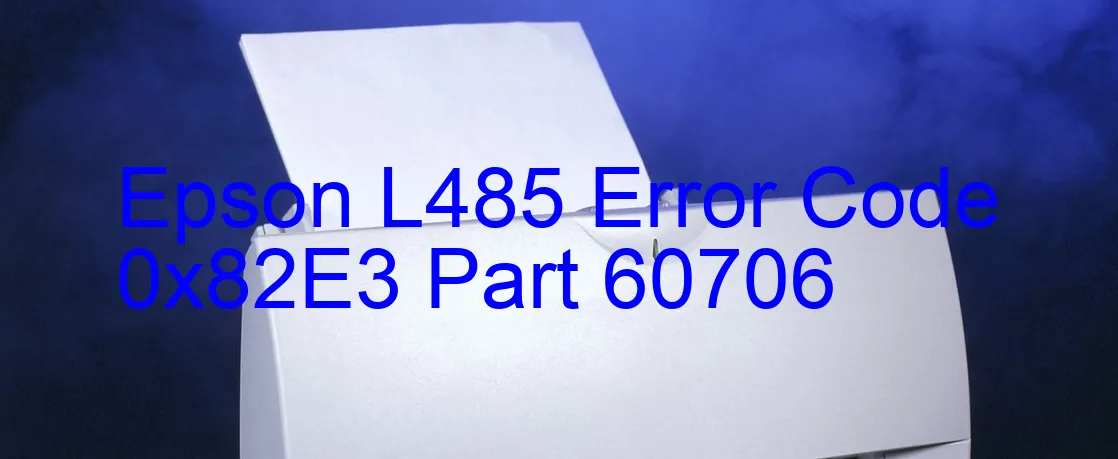 Epson L485 Codice di errore 0x82E3