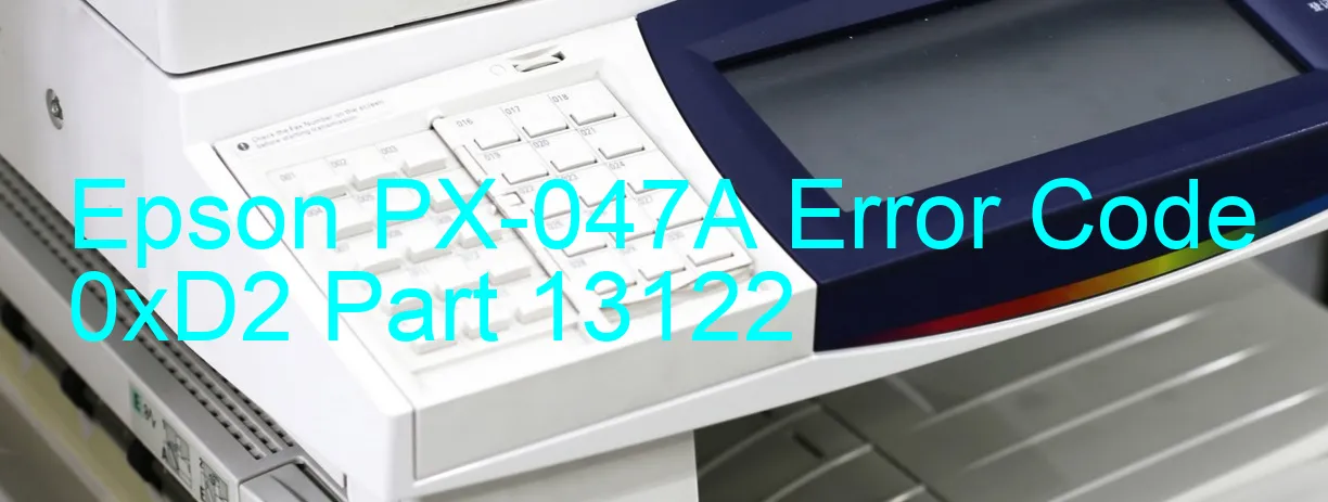 Epson PX-047A Codice di errore 0xD2