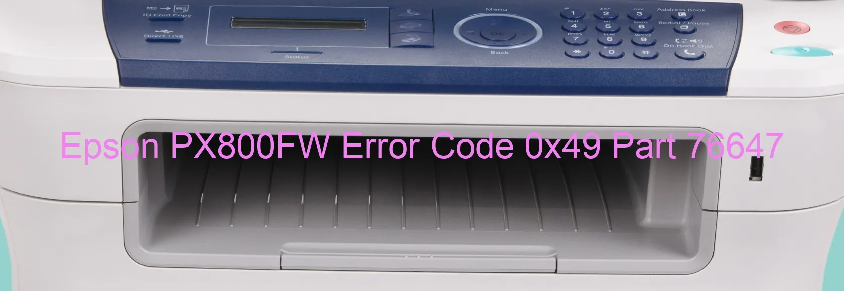 Epson PX800FW Codice di errore 0x49