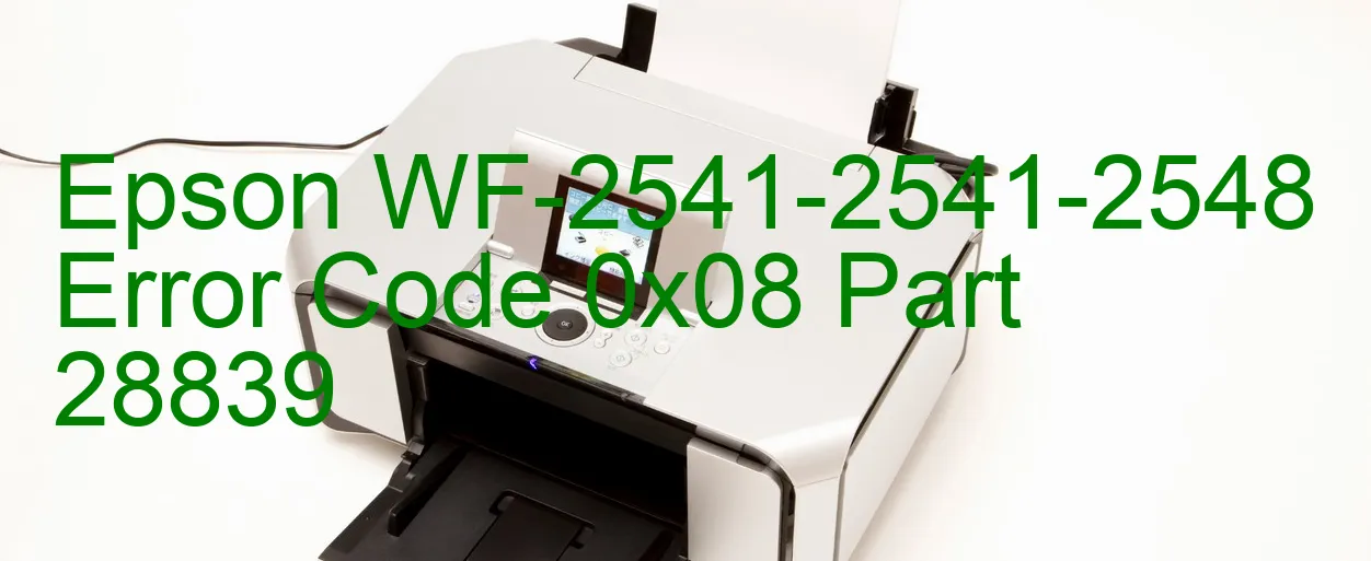 Epson WF-2541-2541-2548 Codice di errore 0x08