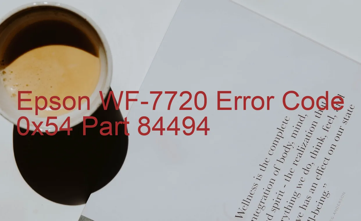 Epson WF-7720 Codice di errore 0x54