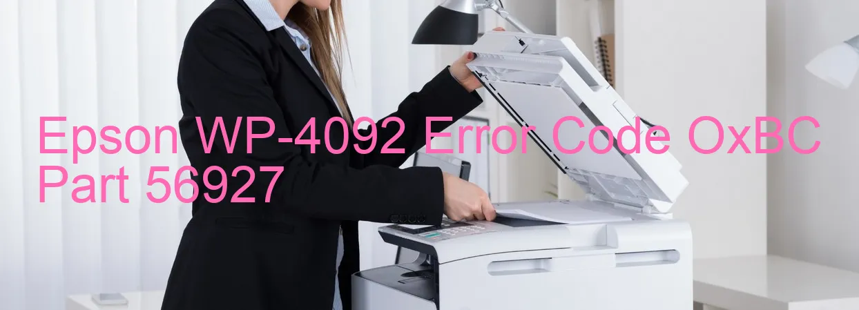 Epson WP-4092 Codice di errore OxBC