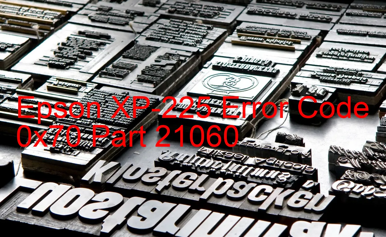 Epson XP-225 Codice di errore 0x70