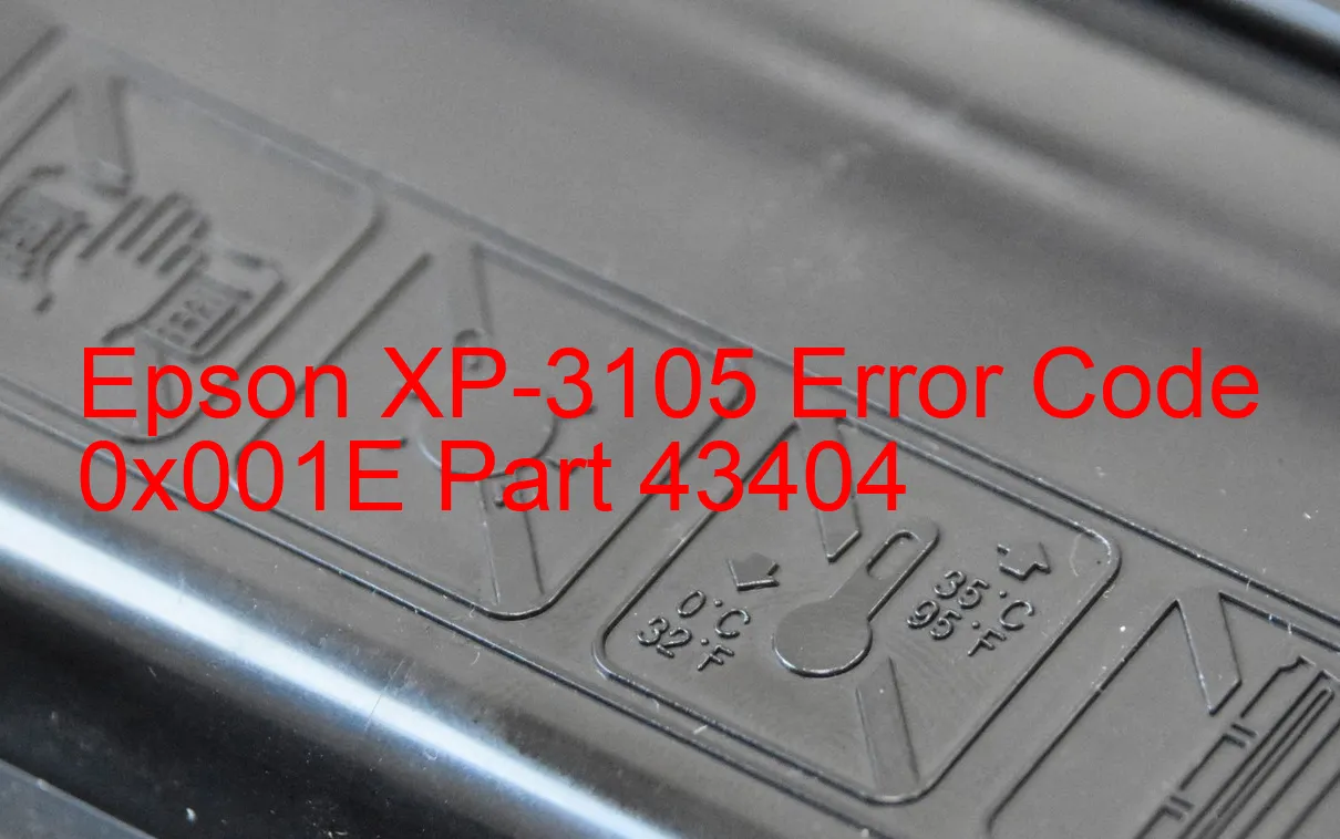 Epson XP-3105 Codice di errore 0x001E