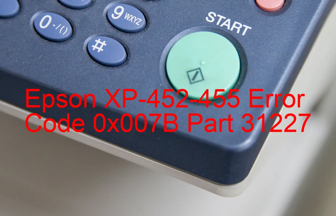 Epson XP-452-455 Codice di errore 0x007B