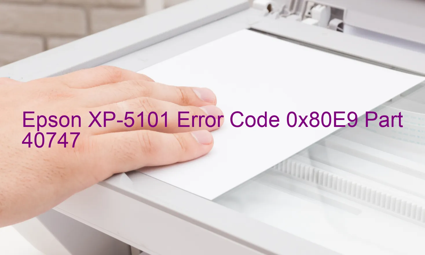 Epson XP-5101 Codice di errore 0x80E9