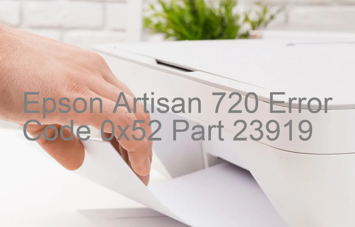 Epson Artisan 720 Codice di errore 0x52