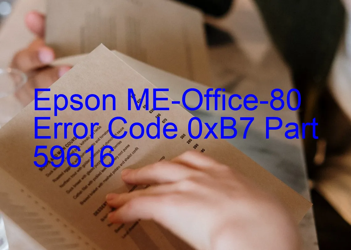 Epson ME-Office-80 Codice di errore 0xB7