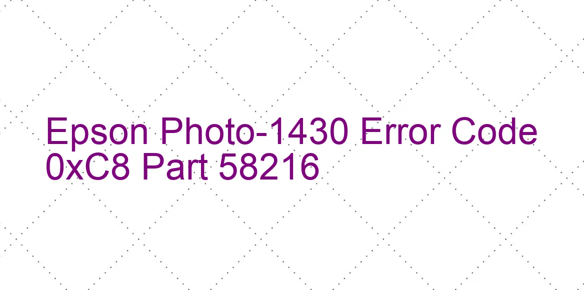 Epson Photo-1430 Codice di errore 0xC8