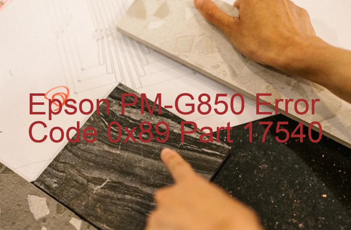 Epson PM-G850 Codice di errore 0x89