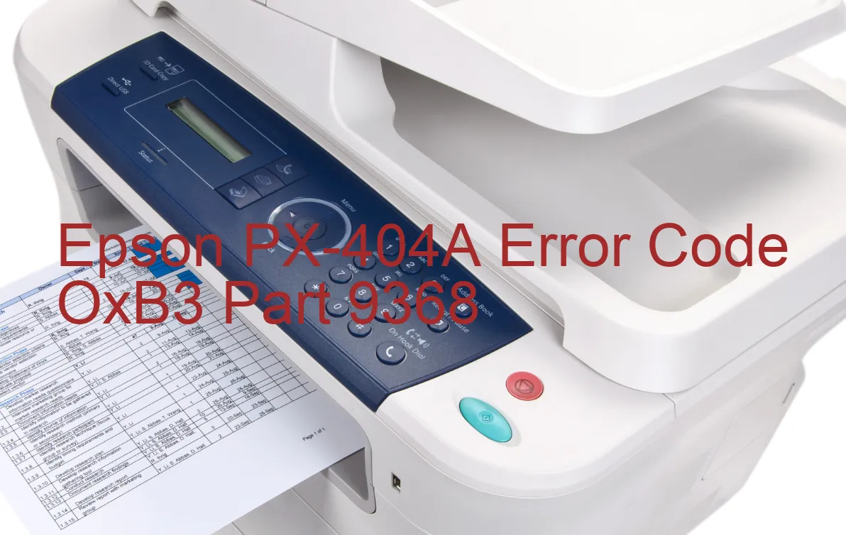 Epson PX-404A Codice di errore OxB3