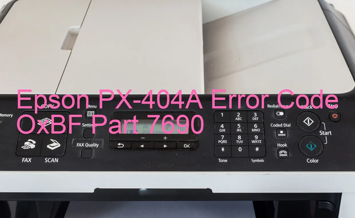 Epson PX-404A Codice di errore OxBF