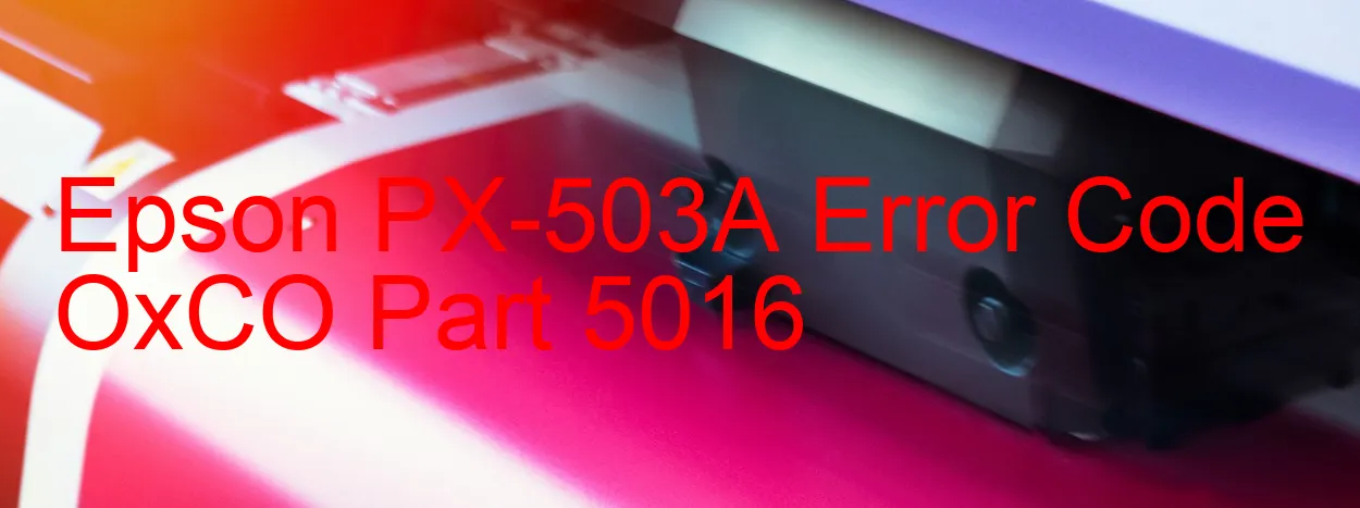 Epson PX-503A Codice di errore OxCO