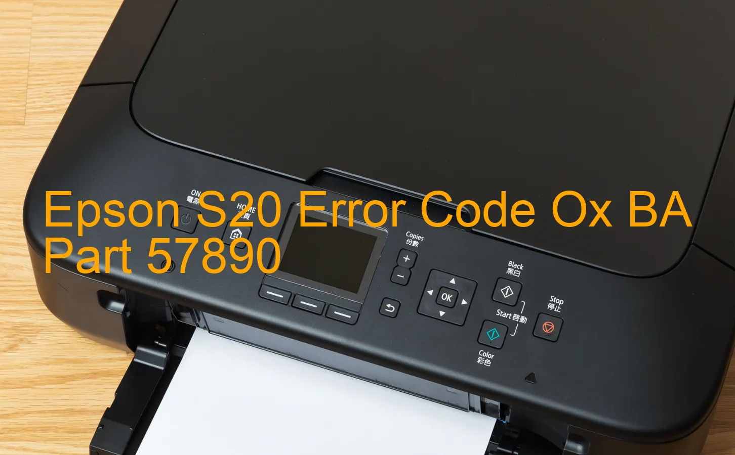 Epson S20 Codice di errore Ox BA