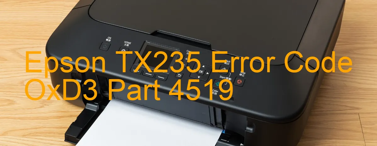 Epson TX235 Codice di errore OxD3