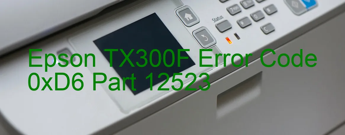 Epson TX300F Codice di errore 0xD6