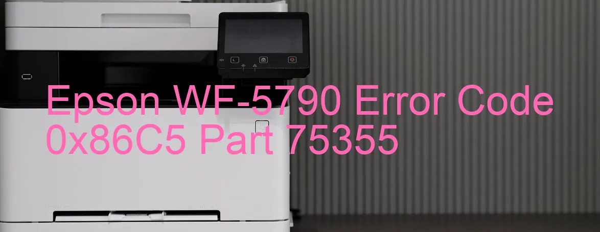 Epson WF-5790 Codice di errore 0x86C5