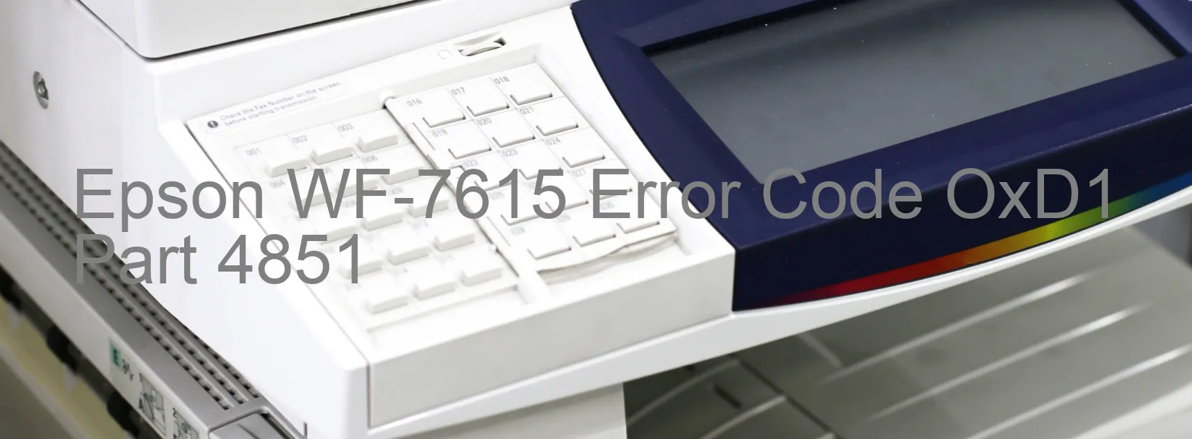 Epson WF-7615 Codice di errore OxD1