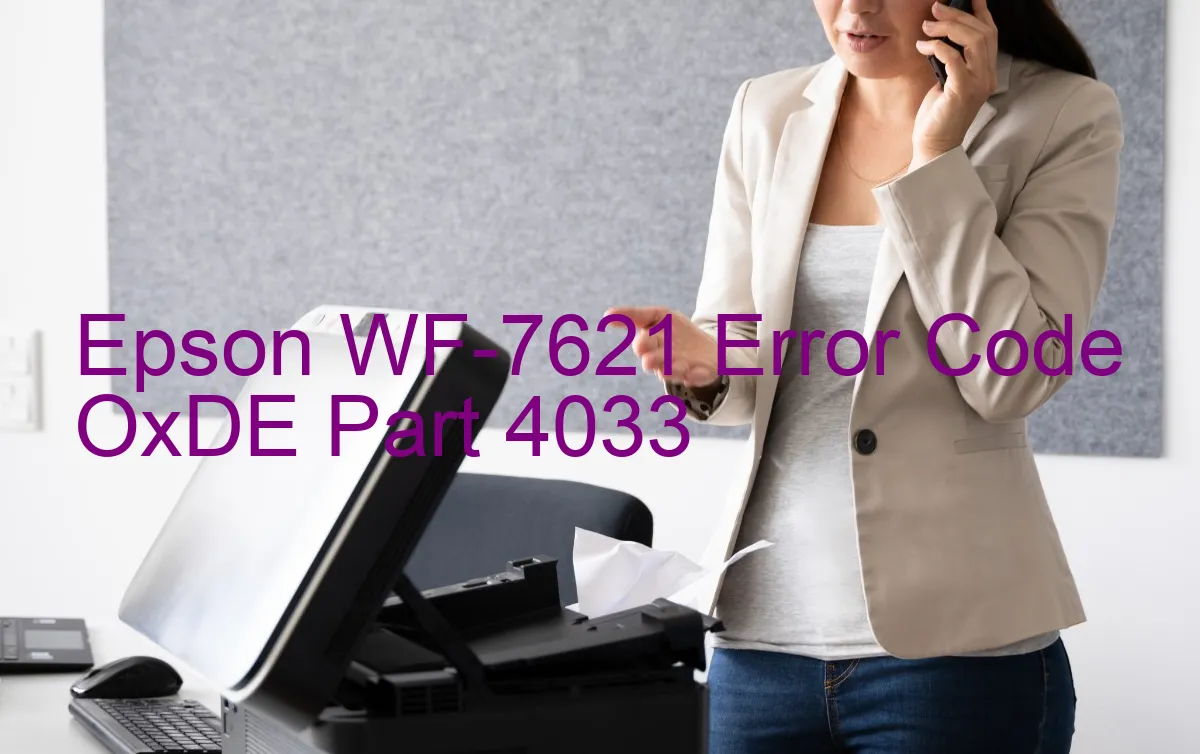 Epson WF-7621 Codice di errore OxDE