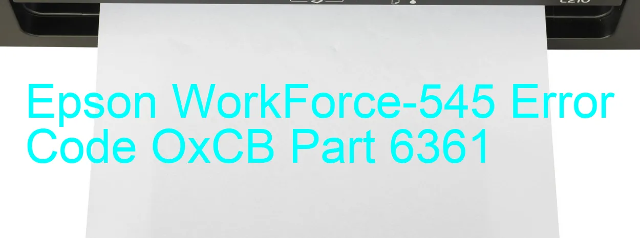 Epson WorkForce-545 Codice di errore OxCB