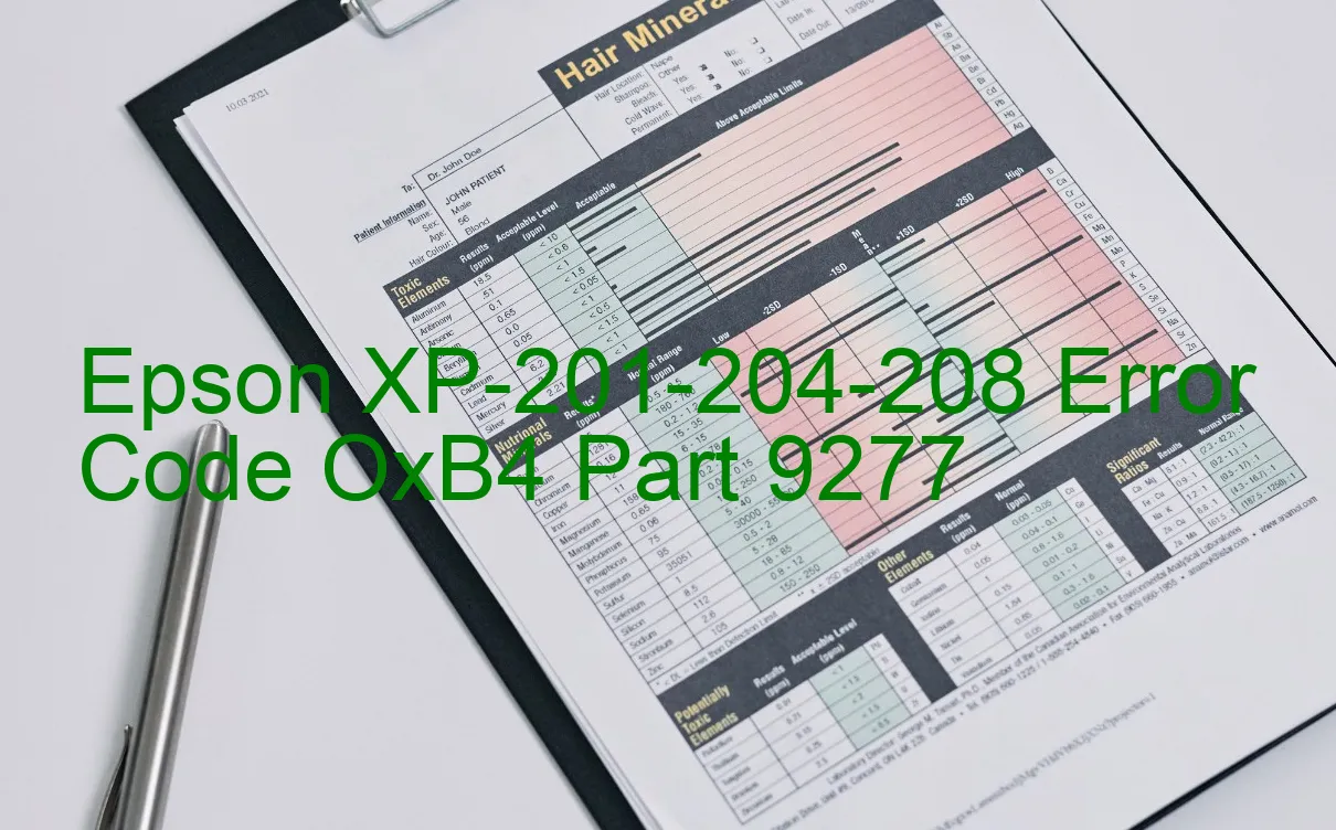 Epson XP-201-204-208 Codice di errore OxB4